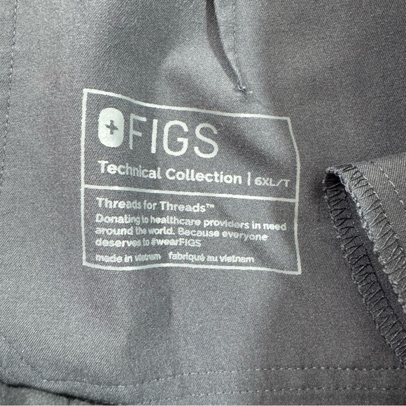 Figs Yola High Waist Scrub Bottom Pants Charcoal Grey - Picture 3 of 8